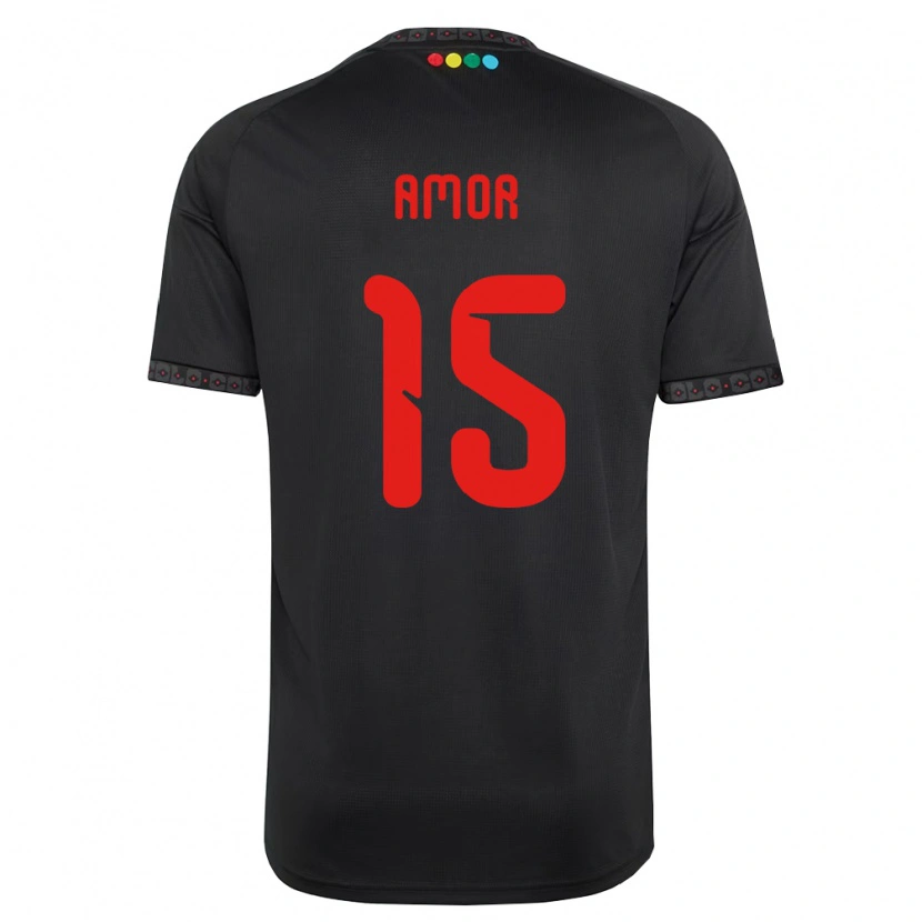 Danxen Herren Emiliano Amor #15 Schwarz Rot Auswärtstrikot Trikot 2026/27 T-Shirt
