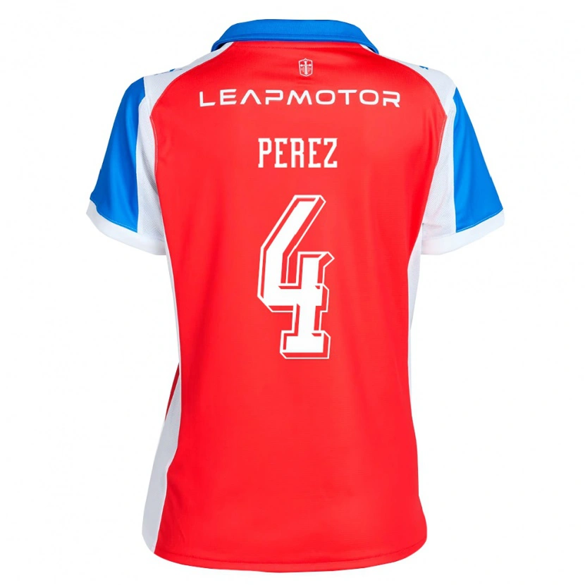 Danxen Herren Ignacio Pérez #4 Rot Blau Auswärtstrikot Trikot 2026/27 T-Shirt