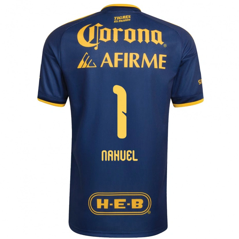 Danxen Herren Nahuel Guzmán #1 Königsblau Gelb Auswärtstrikot Trikot 2026/27 T-Shirt