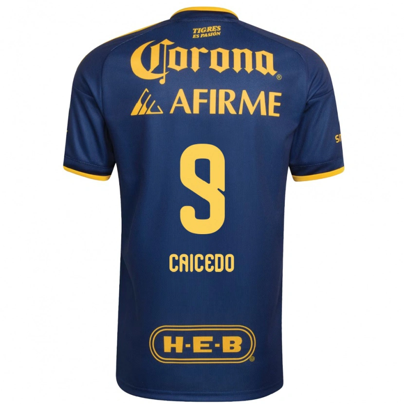 Danxen Herren Jordy Caicedo #9 Königsblau Gelb Auswärtstrikot Trikot 2026/27 T-Shirt