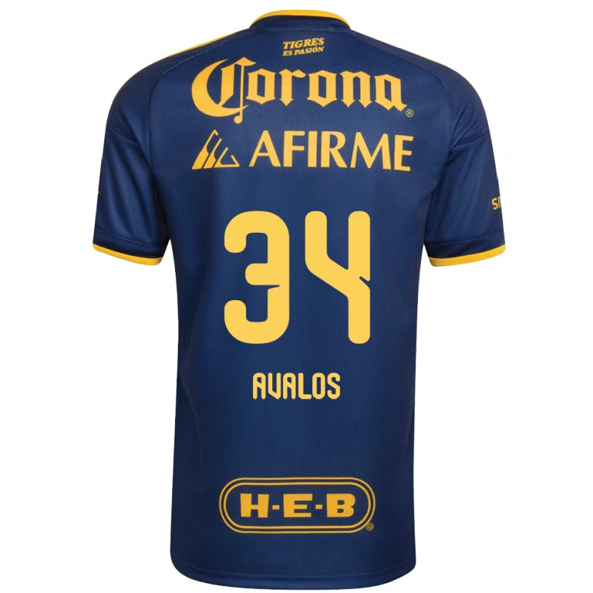 Danxen Herren Erick Avalos #34 Königsblau Gelb Auswärtstrikot Trikot 2026/27 T-Shirt