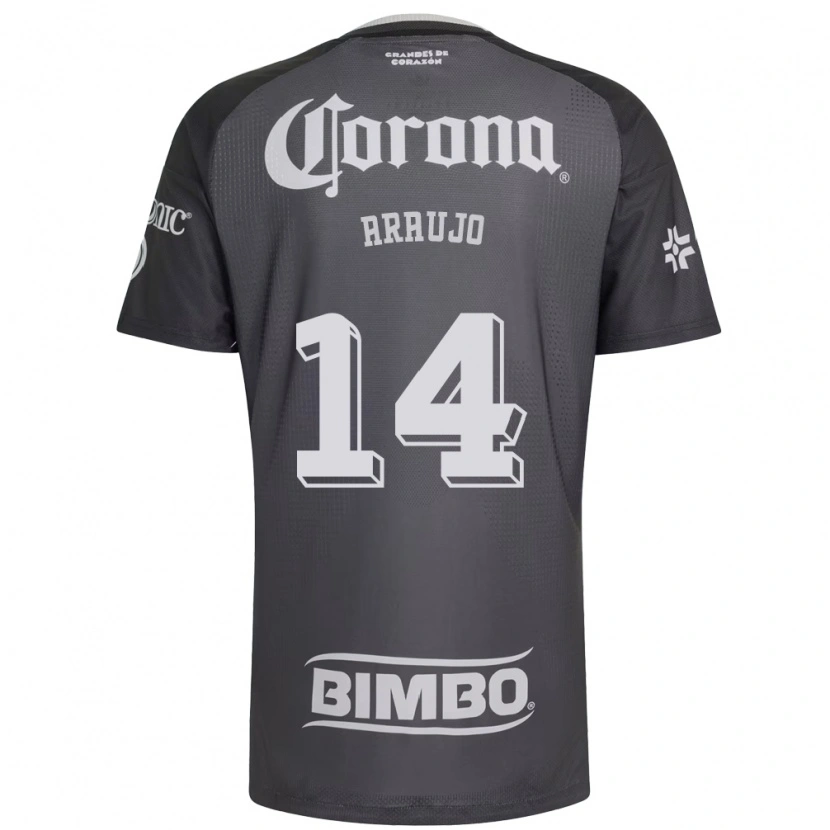 Danxen Herren Nestor Araujo #14 Grau Weiß Schwarz Auswärtstrikot Trikot 2026/27 T-Shirt