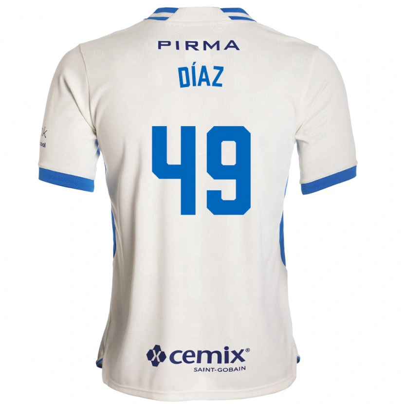 Danxen Herren Josué Díaz #49 Weiß Blau Rot Auswärtstrikot Trikot 2026/27 T-Shirt