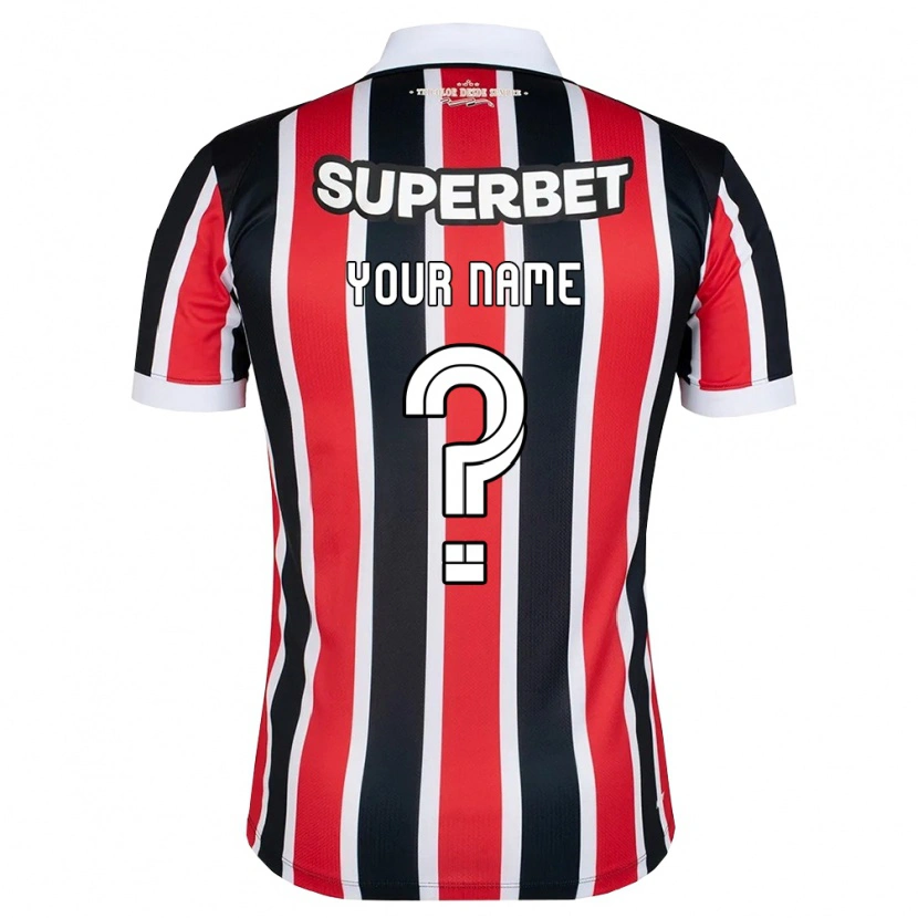 Danxen Herren Ihren Namen #0 Rot Weiß Schwarz Auswärtstrikot Trikot 2026/27 T-Shirt