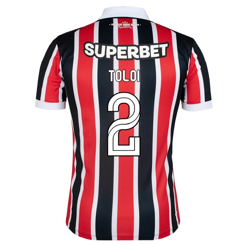 Danxen Herren Rafael Tolói #2 Rot Weiß Schwarz Auswärtstrikot Trikot 2026/27 T-Shirt