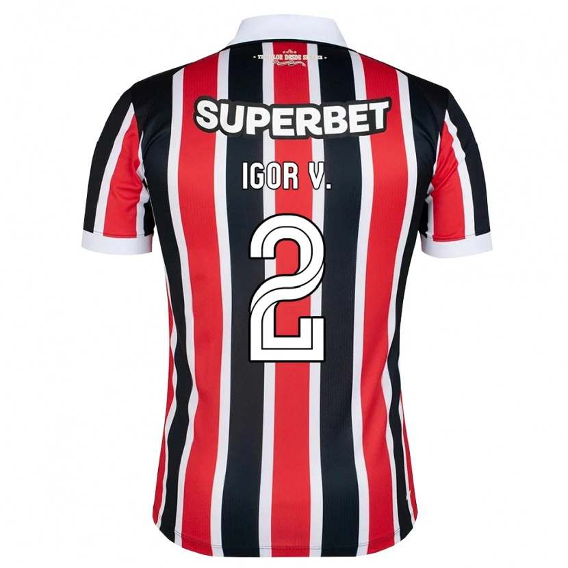 Danxen Herren Igor Vinicius #2 Rot Weiß Schwarz Auswärtstrikot Trikot 2026/27 T-Shirt