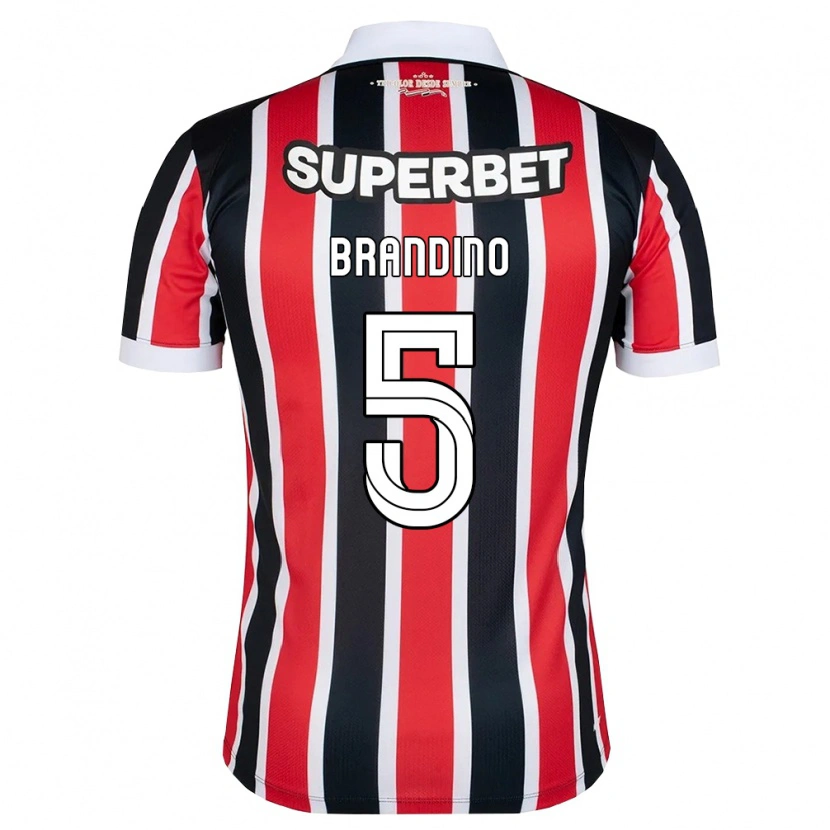 Danxen Herren Kika Brandino #5 Rot Weiß Schwarz Auswärtstrikot Trikot 2026/27 T-Shirt