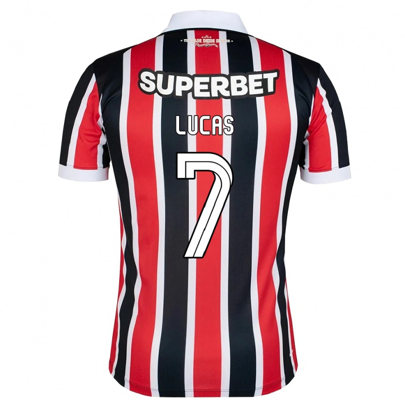 Danxen Herren Lucas Moura #7 Rot Weiß Schwarz Auswärtstrikot Trikot 2026/27 T-Shirt