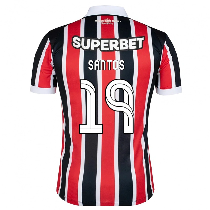 Danxen Herren Kaio Santos #19 Rot Weiß Schwarz Auswärtstrikot Trikot 2026/27 T-Shirt
