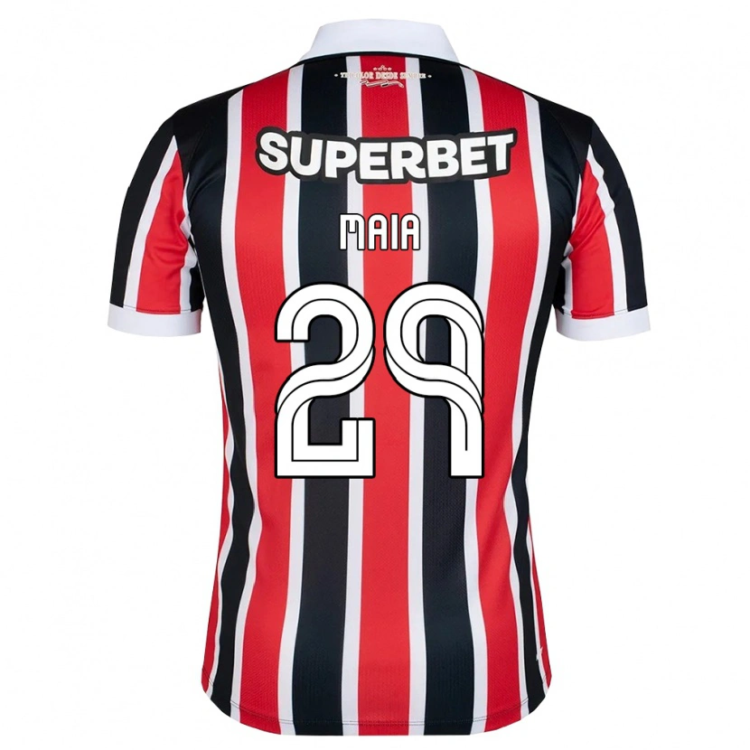 Danxen Herren Pablo Maia #29 Rot Weiß Schwarz Auswärtstrikot Trikot 2026/27 T-Shirt