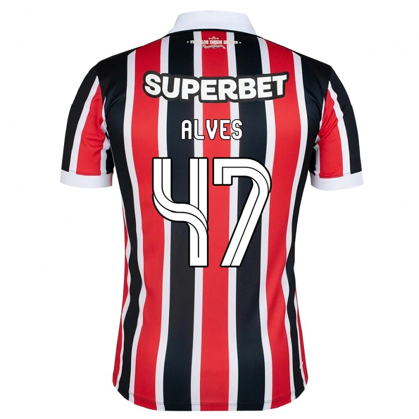 Danxen Herren Matheus Alves #47 Rot Weiß Schwarz Auswärtstrikot Trikot 2026/27 T-Shirt
