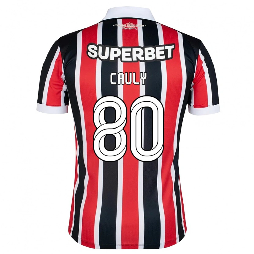 Danxen Herren Cauly Oliveira Souza #80 Rot Weiß Schwarz Auswärtstrikot Trikot 2026/27 T-Shirt
