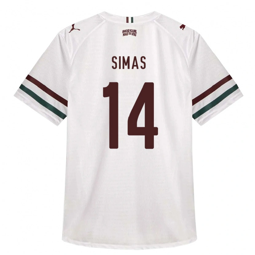 Danxen Herren Léo Simas #14 Weiß Grün Burgund Auswärtstrikot Trikot 2026/27 T-Shirt