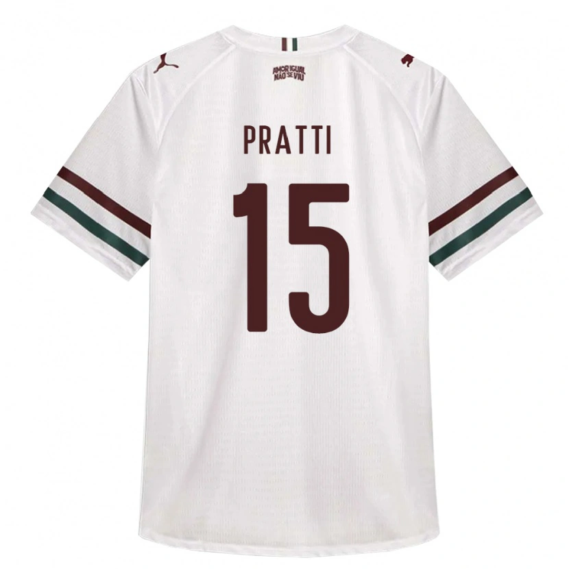 Danxen Herren Wesley Pratti #15 Weiß Grün Burgund Auswärtstrikot Trikot 2026/27 T-Shirt