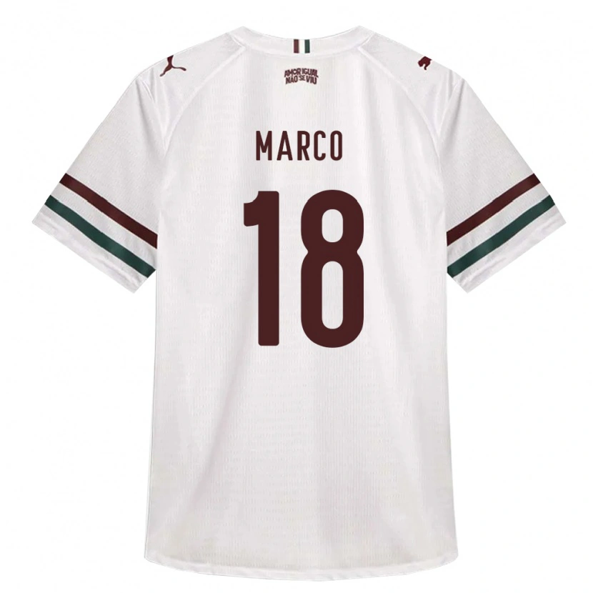 Danxen Herren Marco Antonio De Sousa Medeiros #18 Weiß Grün Burgund Auswärtstrikot Trikot 2026/27 T-Shirt