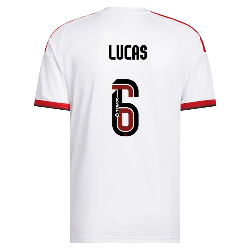 Danxen Herren Ayrton Lucas #6 Weiß Rot Schwarz Auswärtstrikot Trikot 2026/27 T-Shirt