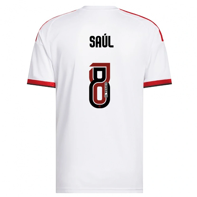 Danxen Herren Saúl Ñíguez #8 Weiß Rot Schwarz Auswärtstrikot Trikot 2026/27 T-Shirt