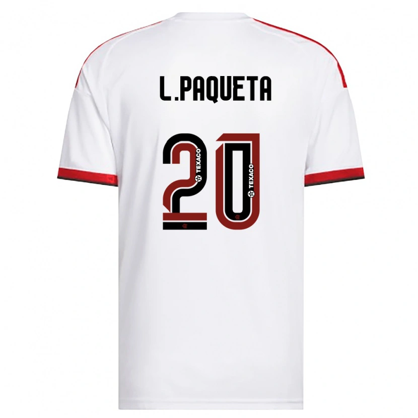 Danxen Herren Lucas Paquetá #20 Weiß Rot Schwarz Auswärtstrikot Trikot 2026/27 T-Shirt