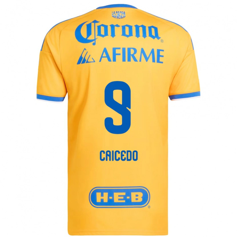Danxen Damen Jordy Caicedo #9 Gelb Blau Heimtrikot Trikot 2026/27 T-Shirt