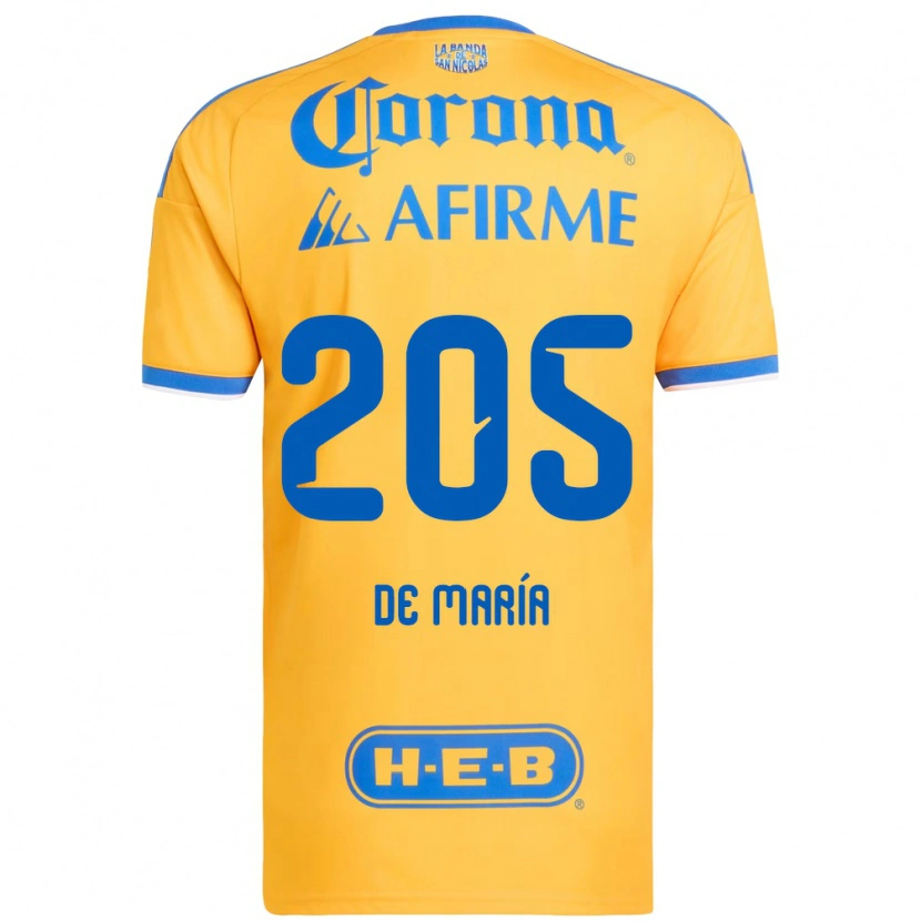 Danxen Damen Antonio De María Y Campos #205 Gelb Blau Heimtrikot Trikot 2026/27 T-Shirt