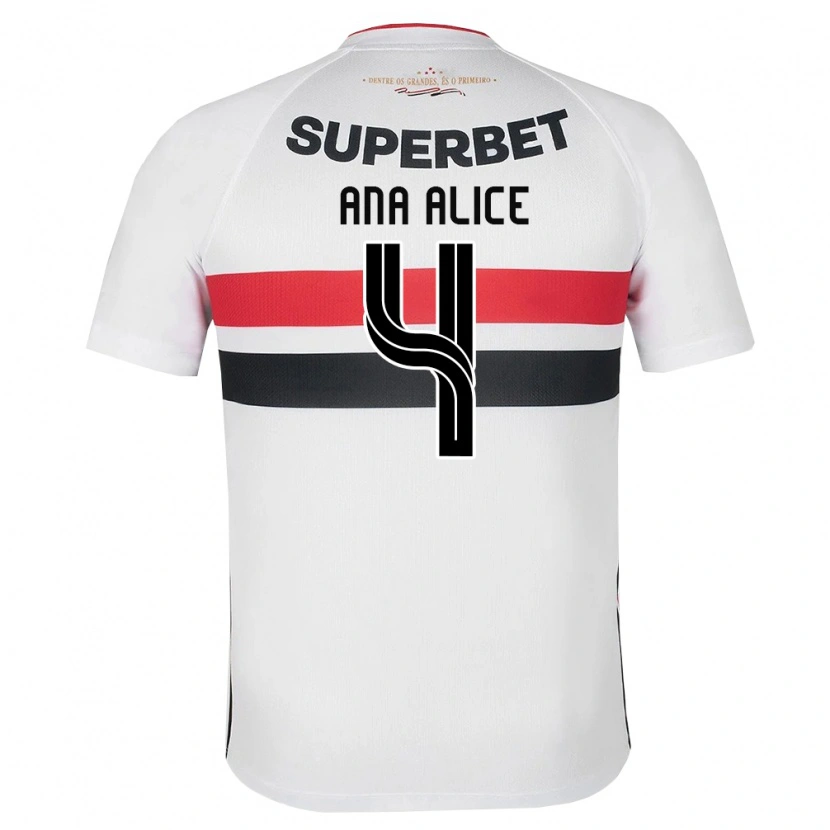 Danxen Damen Ana Alice Luciano Da Silva #4 Weiß Rot Schwarz Heimtrikot Trikot 2026/27 T-Shirt