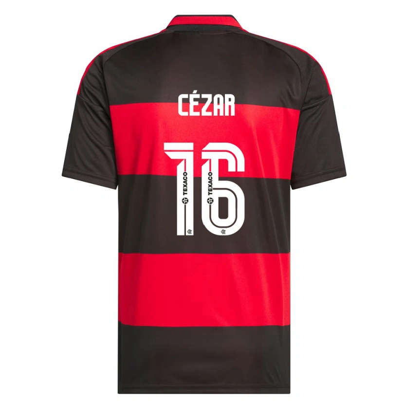 Danxen Damen Paulo Cézar #16 Rot Schwarz Weiß Heimtrikot Trikot 2026/27 T-Shirt