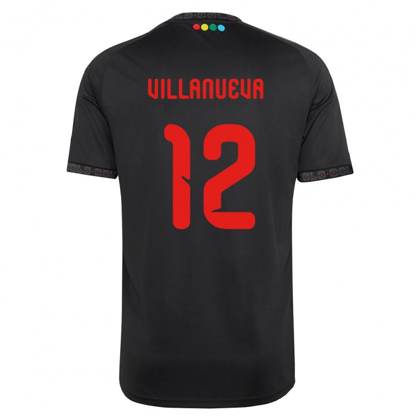 Danxen Damen Eduardo Villanueva #12 Schwarz Rot Auswärtstrikot Trikot 2026/27 T-Shirt