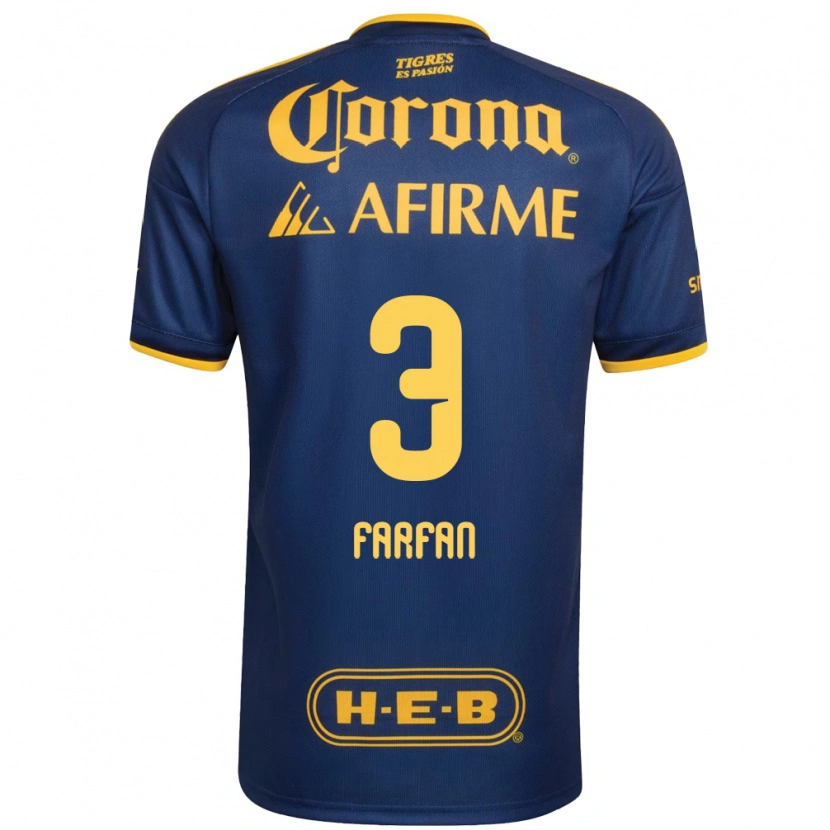 Danxen Damen Marco Farfán #3 Königsblau Gelb Auswärtstrikot Trikot 2026/27 T-Shirt