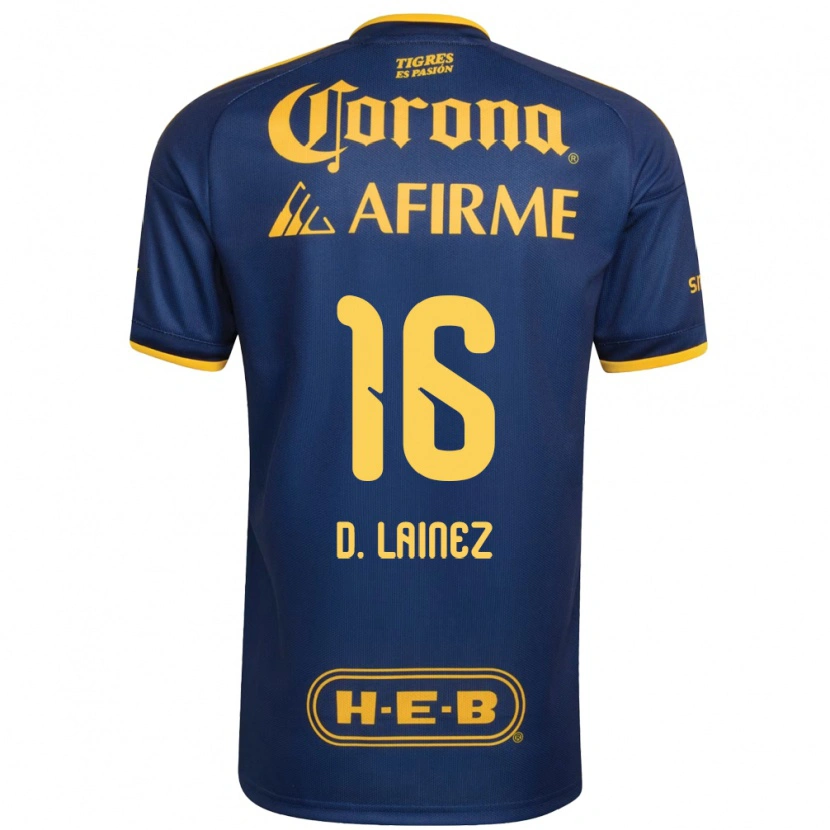 Danxen Damen Diego Lainez #16 Königsblau Gelb Auswärtstrikot Trikot 2026/27 T-Shirt