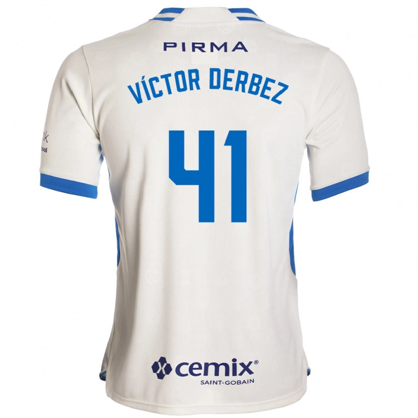 Danxen Damen Louis Víctor Derbez #41 Weiß Blau Rot Auswärtstrikot Trikot 2026/27 T-Shirt