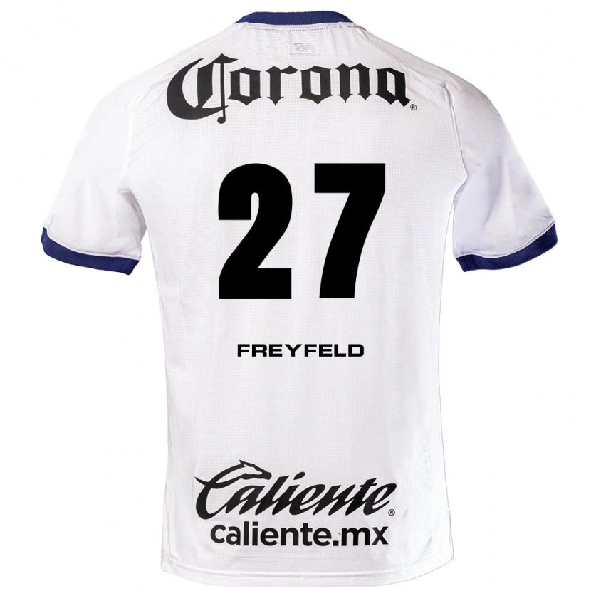 Danxen Damen Emiliano Freyfeld #27 Weiß Blau Schwarz Auswärtstrikot Trikot 2026/27 T-Shirt