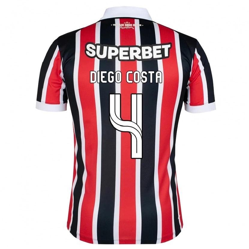 Danxen Damen Diego Costa #4 Rot Weiß Schwarz Auswärtstrikot Trikot 2026/27 T-Shirt