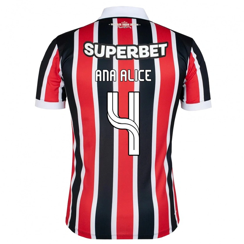 Danxen Damen Ana Alice Luciano Da Silva #4 Rot Weiß Schwarz Auswärtstrikot Trikot 2026/27 T-Shirt