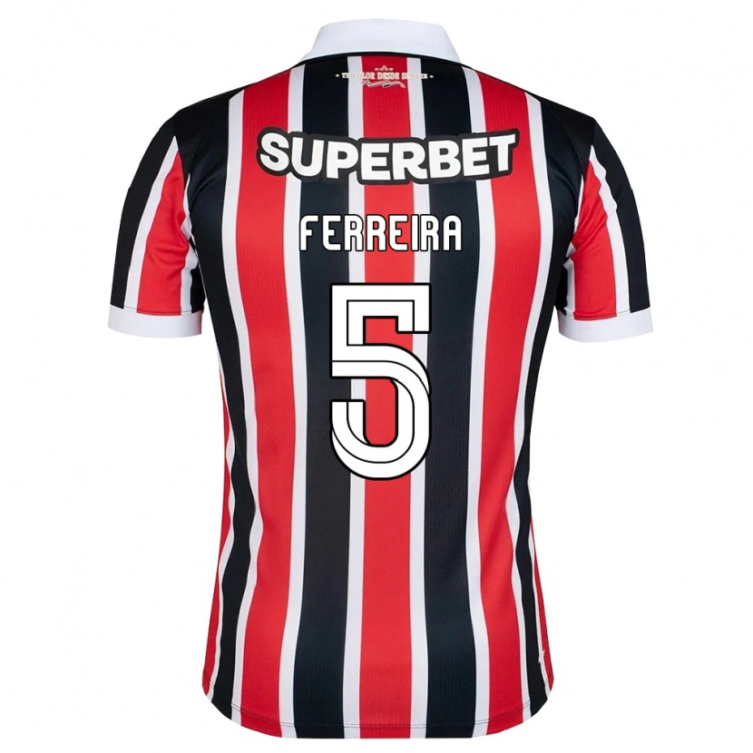 Danxen Damen Matheus Ferreira #5 Rot Weiß Schwarz Auswärtstrikot Trikot 2026/27 T-Shirt