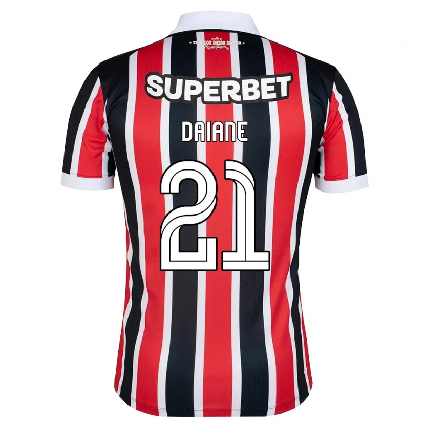 Danxen Damen Daiane #21 Rot Weiß Schwarz Auswärtstrikot Trikot 2026/27 T-Shirt