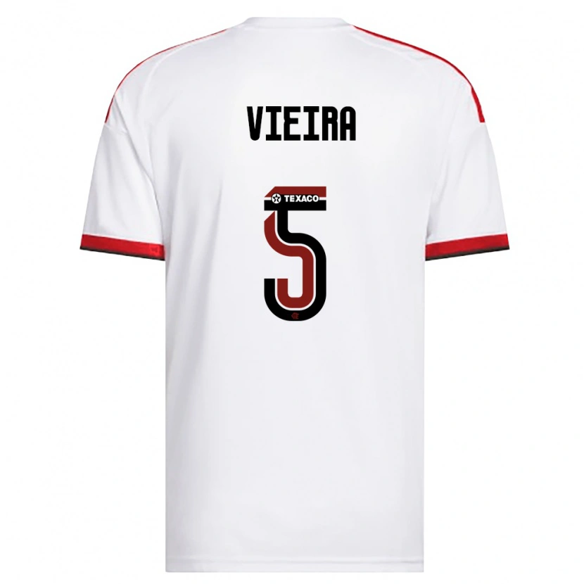 Danxen Damen Lucas Vieira #5 Weiß Rot Schwarz Auswärtstrikot Trikot 2026/27 T-Shirt