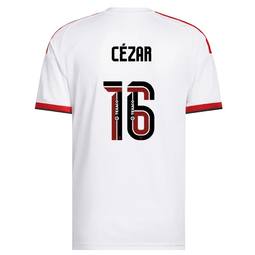 Danxen Damen Paulo Cézar #16 Weiß Rot Schwarz Auswärtstrikot Trikot 2026/27 T-Shirt