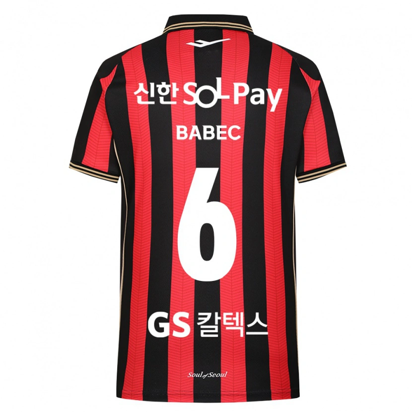 Danxen Kinder Hrvoje Babec #6 Rot Weiß Schwarz Heimtrikot Trikot 2026/27 T-Shirt