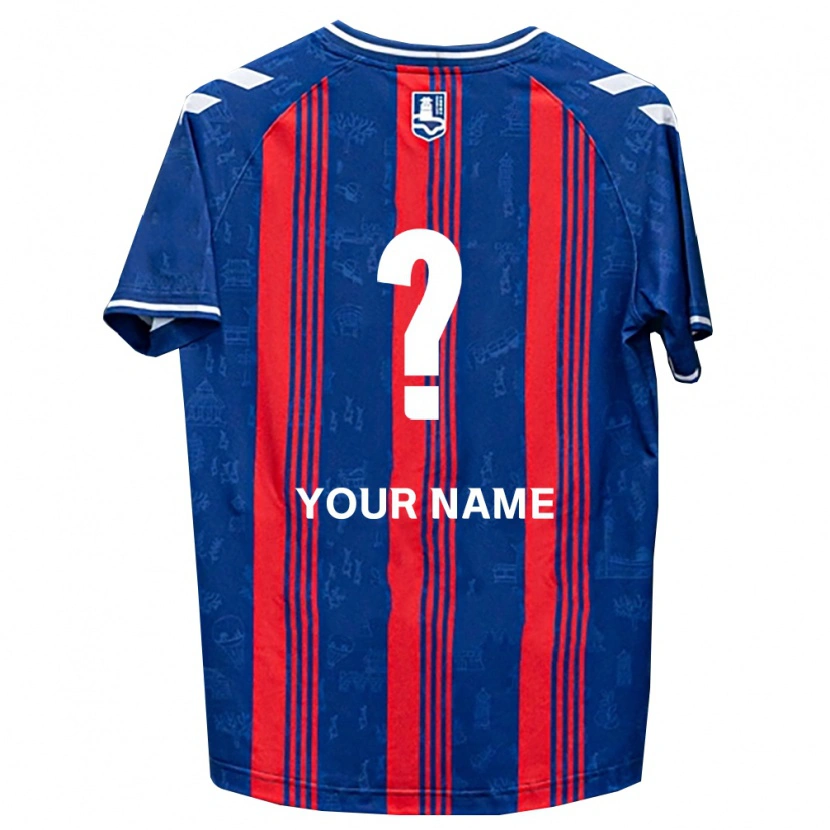 Danxen Kinder Ihren Namen #0 Blau Rot Weiß Heimtrikot Trikot 2026/27 T-Shirt
