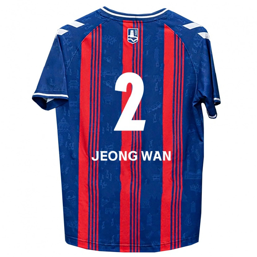 Danxen Kinder Jeong-Wan Kim #2 Blau Rot Weiß Heimtrikot Trikot 2026/27 T-Shirt