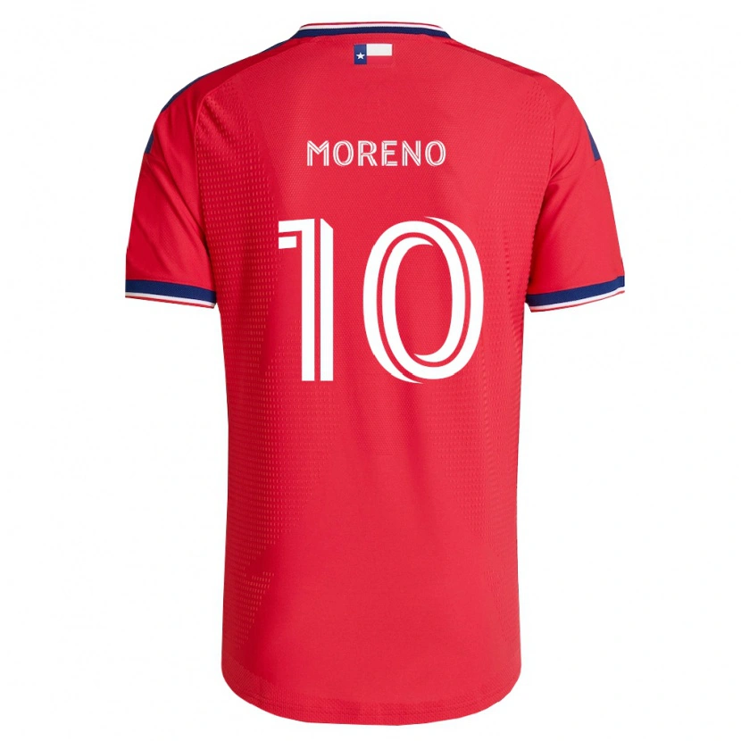 Danxen Kinder Santiago Moreno #10 Rot Blau Weiß Heimtrikot Trikot 2026/27 T-Shirt