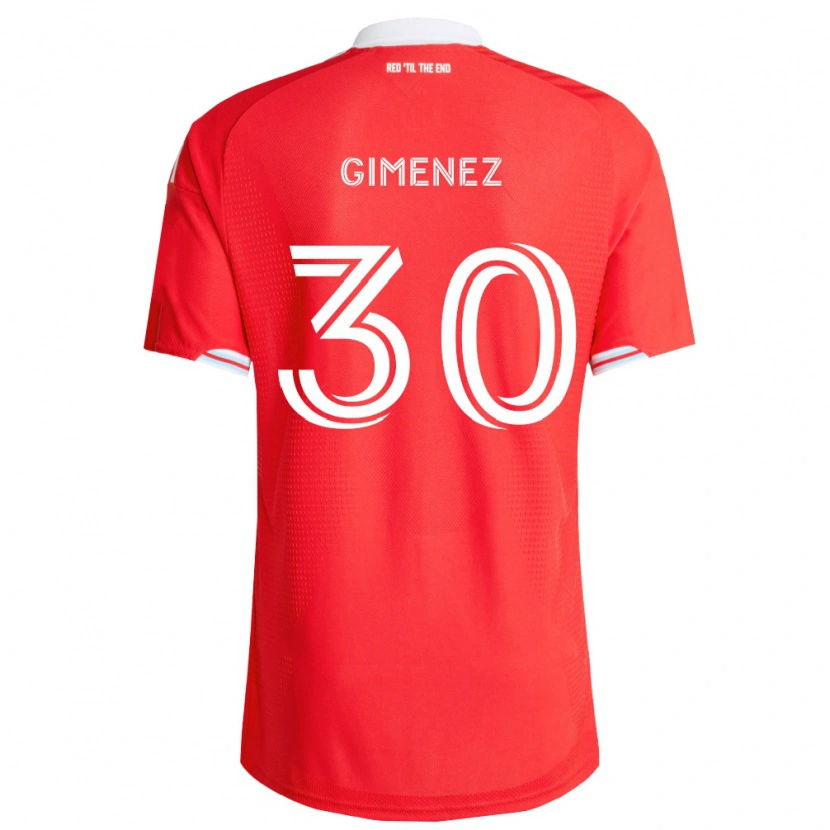Danxen Kinder Gastón Giménez #30 Rot Tiefblau Weiß Heimtrikot Trikot 2026/27 T-Shirt
