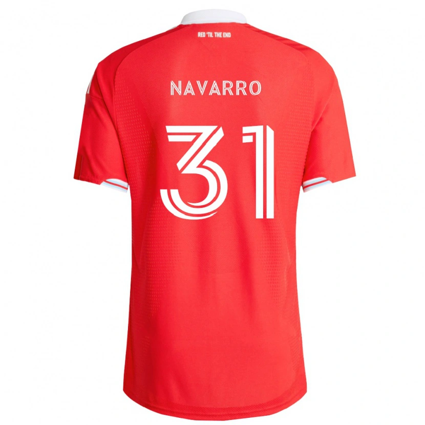 Danxen Kinder Federico Navarro #31 Rot Tiefblau Weiß Heimtrikot Trikot 2026/27 T-Shirt