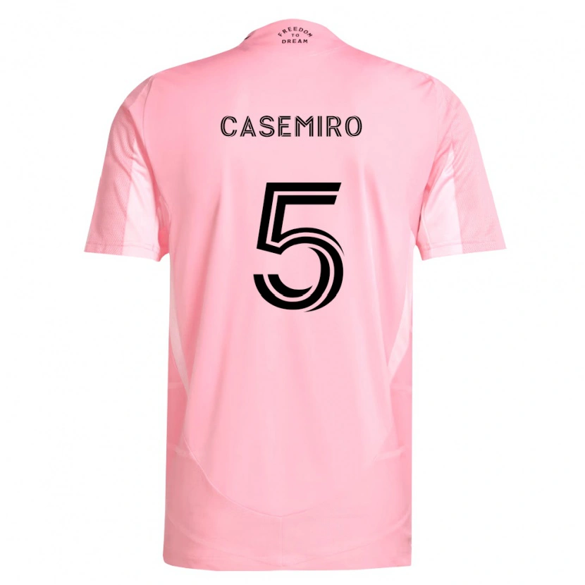 Danxen Kinder Casemiro #5 Pink Schwarz Heimtrikot Trikot 2026/27 T-Shirt
