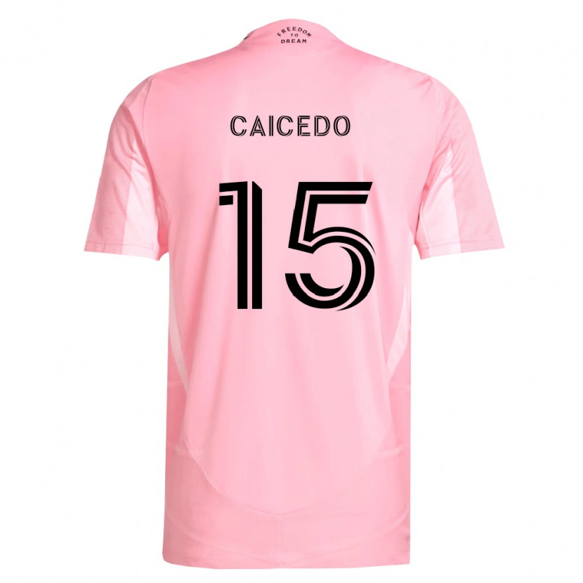 Danxen Kinder Fricio Caicedo #15 Pink Schwarz Heimtrikot Trikot 2026/27 T-Shirt
