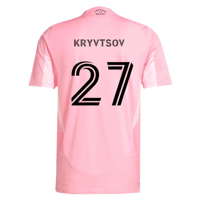 Danxen Kinder Sergiy Kryvtsov #27 Pink Schwarz Heimtrikot Trikot 2026/27 T-Shirt