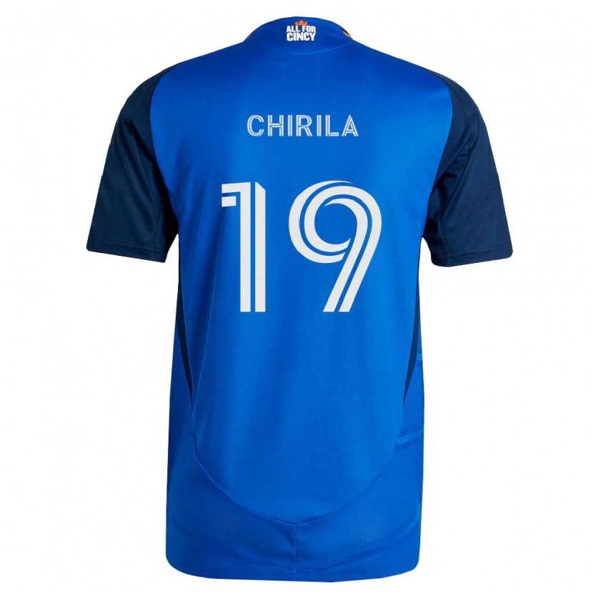 Danxen Kinder Ștefan Chirilă #19 Königsblau Orange Heimtrikot Trikot 2026/27 T-Shirt