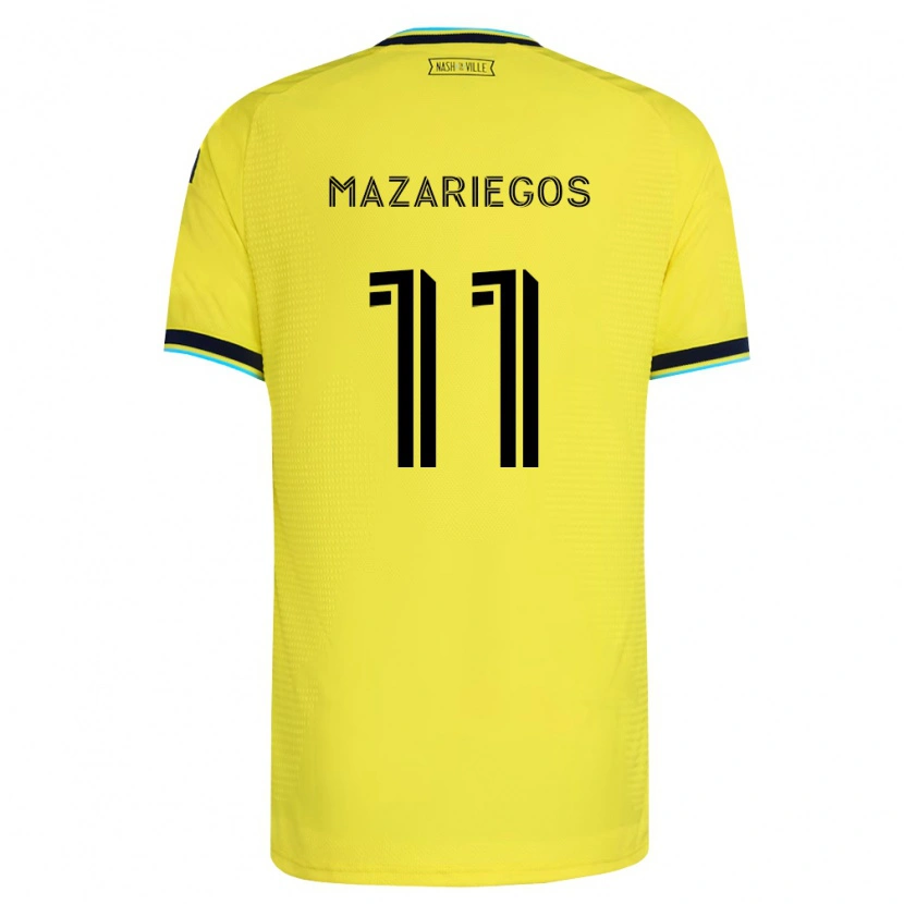 Danxen Kinder Jacob Mazariegos #11 Hellgelb Marineblau Heimtrikot Trikot 2026/27 T-Shirt