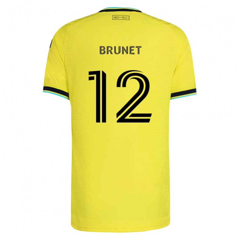 Danxen Kinder Charles-Emile Brunet #12 Hellgelb Marineblau Heimtrikot Trikot 2026/27 T-Shirt