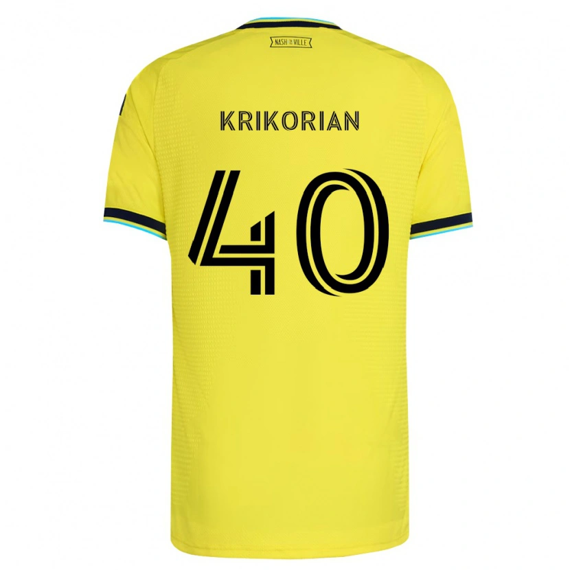 Danxen Kinder Andre Krikorian #40 Hellgelb Marineblau Heimtrikot Trikot 2026/27 T-Shirt